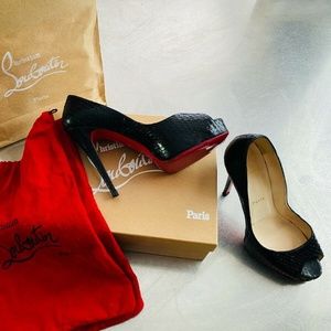 Christian Louboutin - Python Black Heels